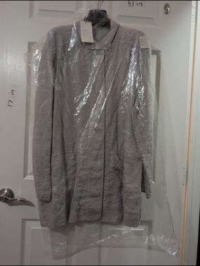 Poetry Light Gray Long Trench Coat